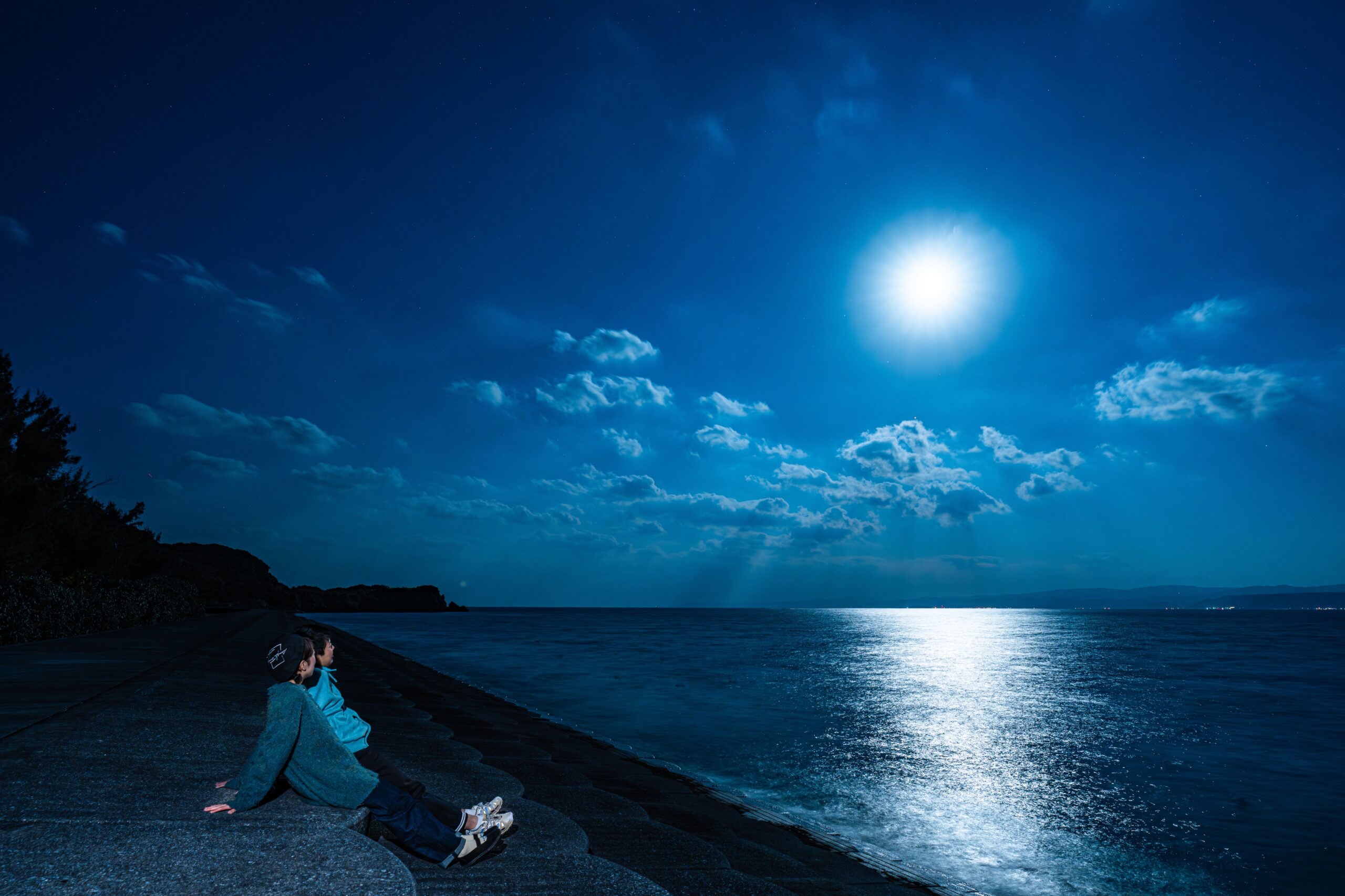 古宇利島 星空 月写真　月空フォト 撮影