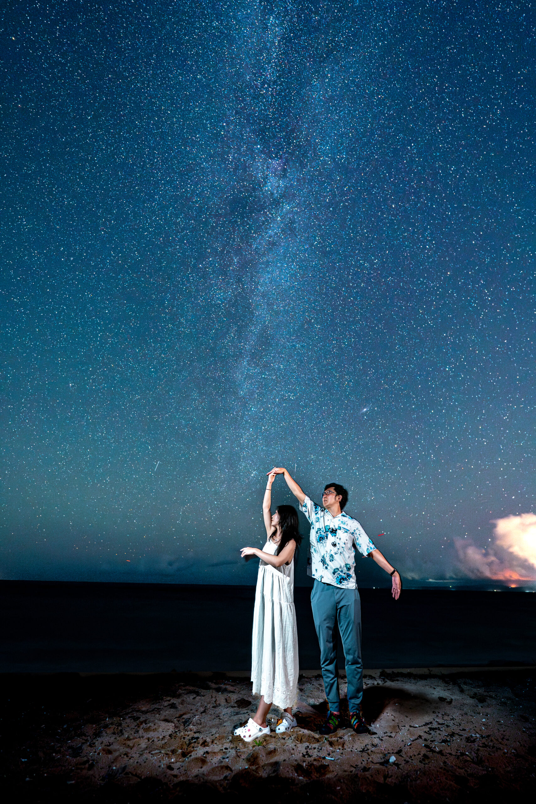 沖縄 星空フォトウェディング 古宇利島 新郎新婦 撮影例